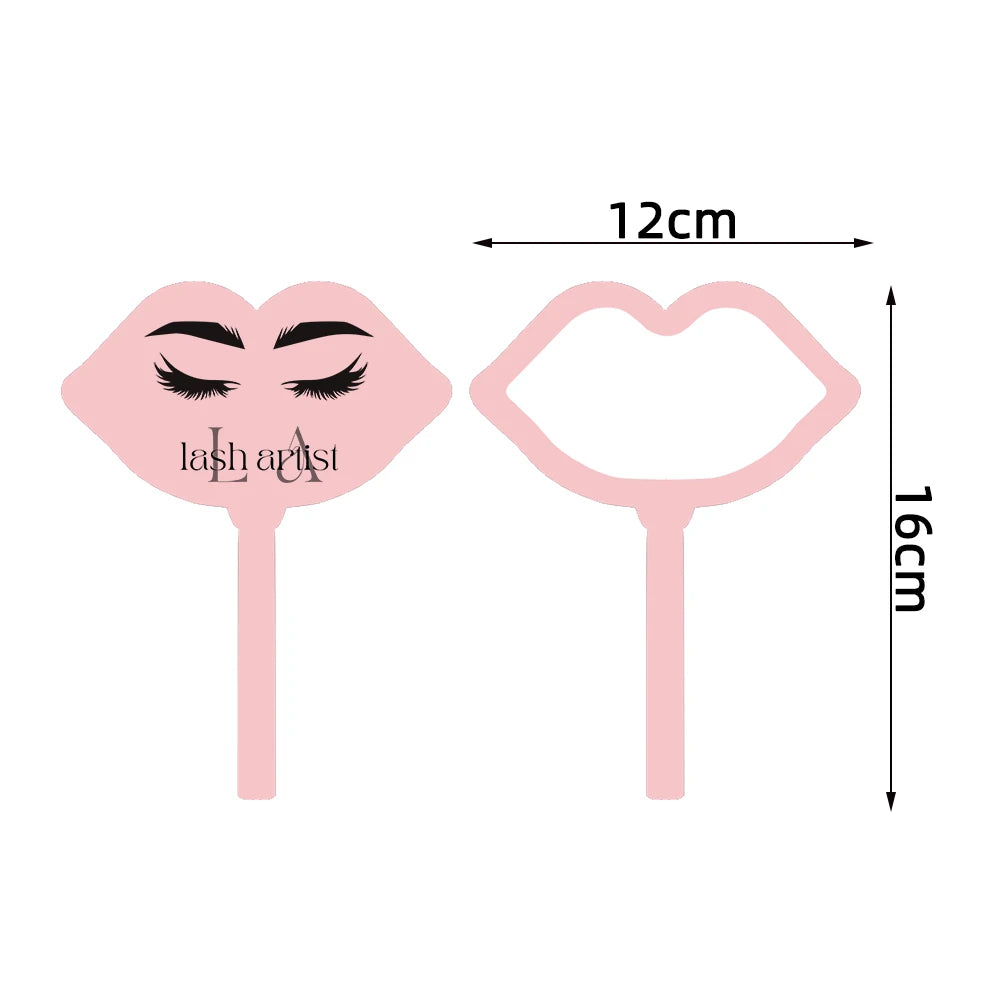 Pc Lip Shape Handheld Makeup Mirror Lash Tech