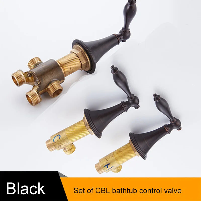 Bakala Black Cold Water Brass Switch Valve Bathtub