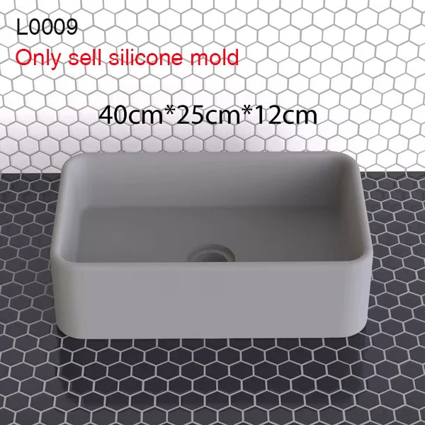 Circular Concrete Sink Silicone Mold Bathroom Square Sink