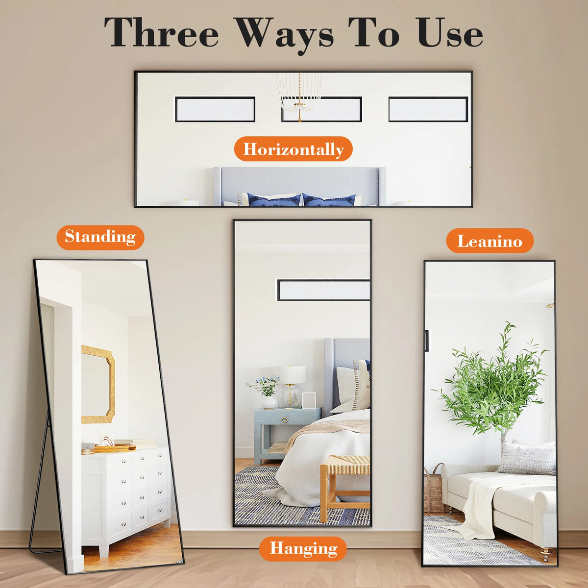 Mcq Rectangle Arched Full Length Mirror Stand Full