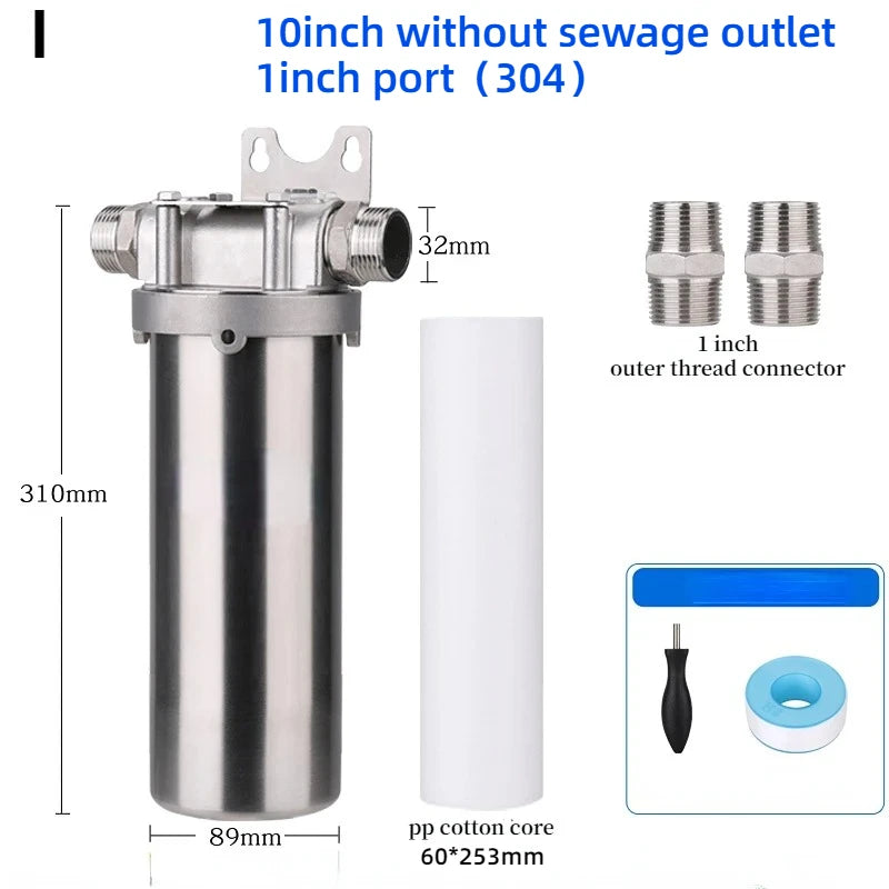 1pc 304/316 Stainless Steel Prefiler Water Filter Industrial