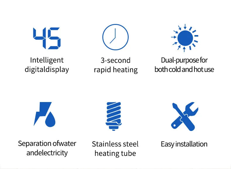 3000w Instant Electric Water Heater Rapid Heating Bathroom