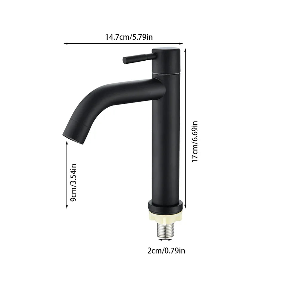 G1/2 Cold Basin Faucet Stainless Steel Bathroom Sink