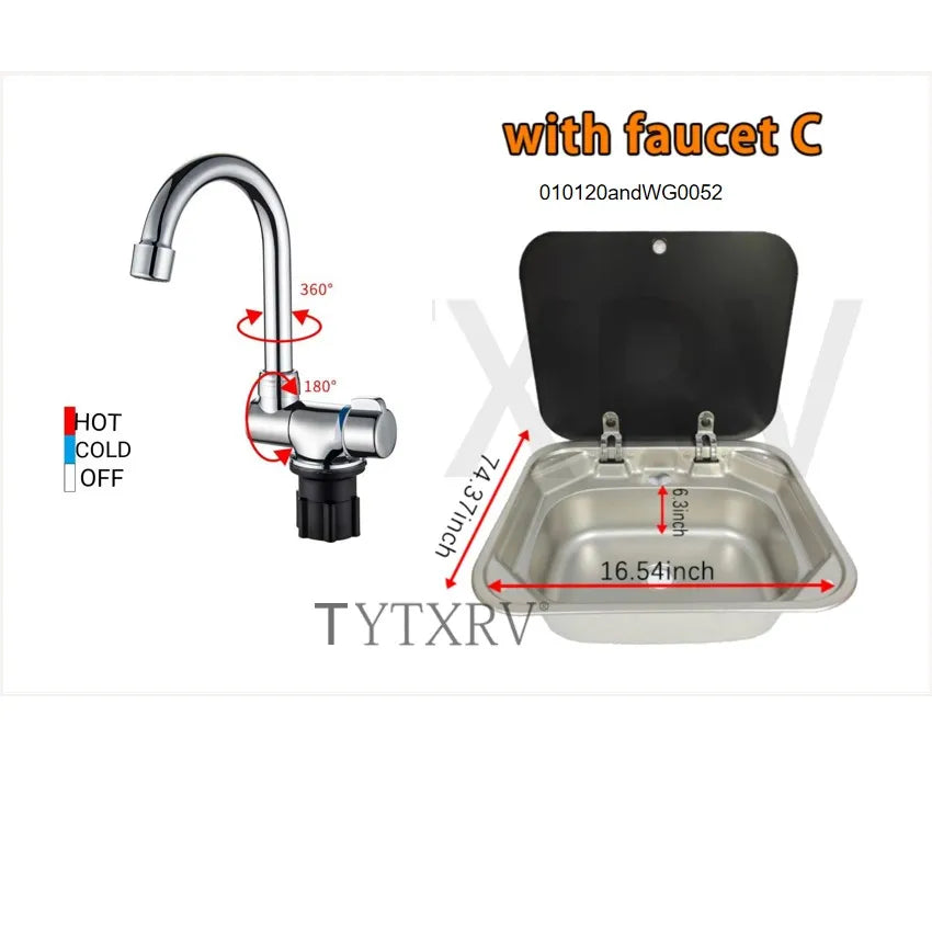 Tytxrv Caravan Rv Sink Stainless Steel Hand Wash