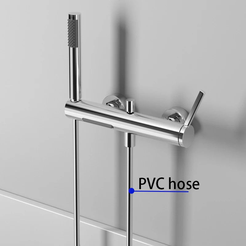 Brushed Gold Bathroom Shower Faucet Wall Mounted Waterfall