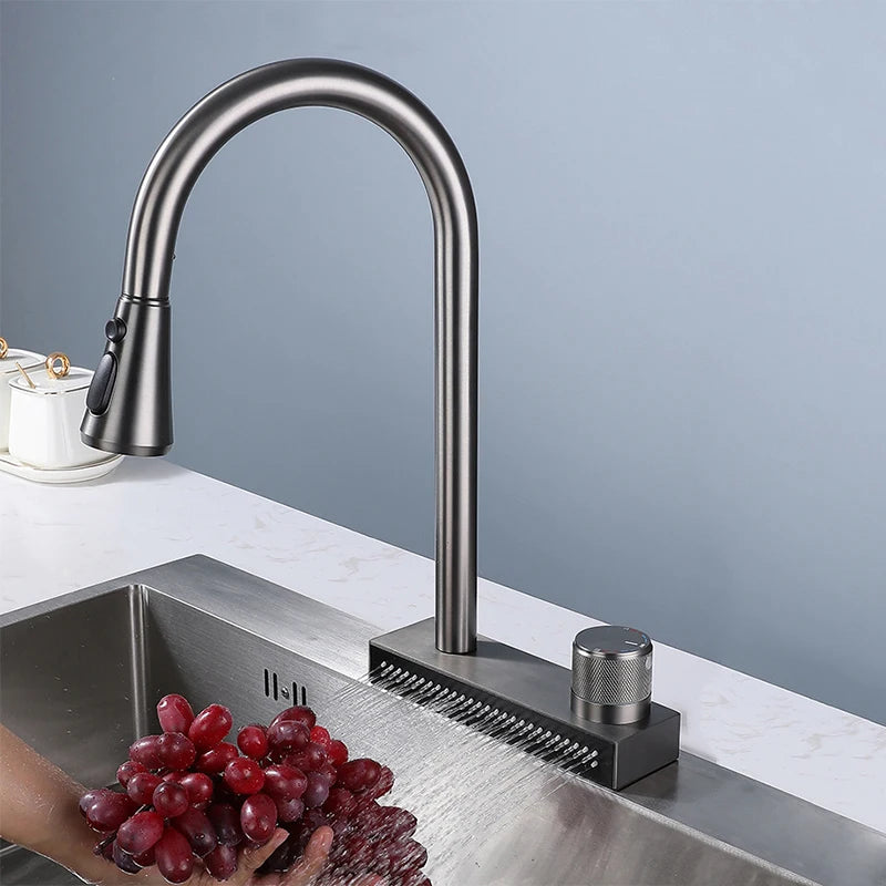 Popular Waterfall Faucet 304 Stainless Steel Cold Rainfall