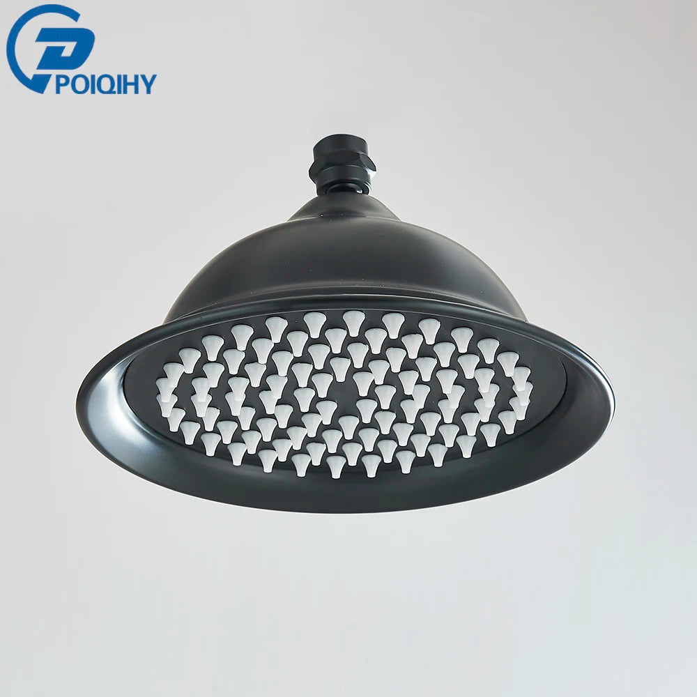Poiqihy Brass Golden Rainfall Shower Head Shower Faucet
