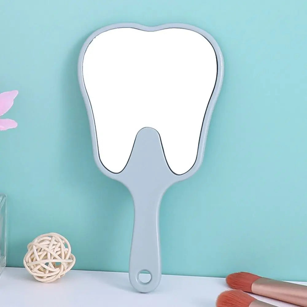 1pc Tooth Shaped Handheld Mirror Cute Makeup Mirror