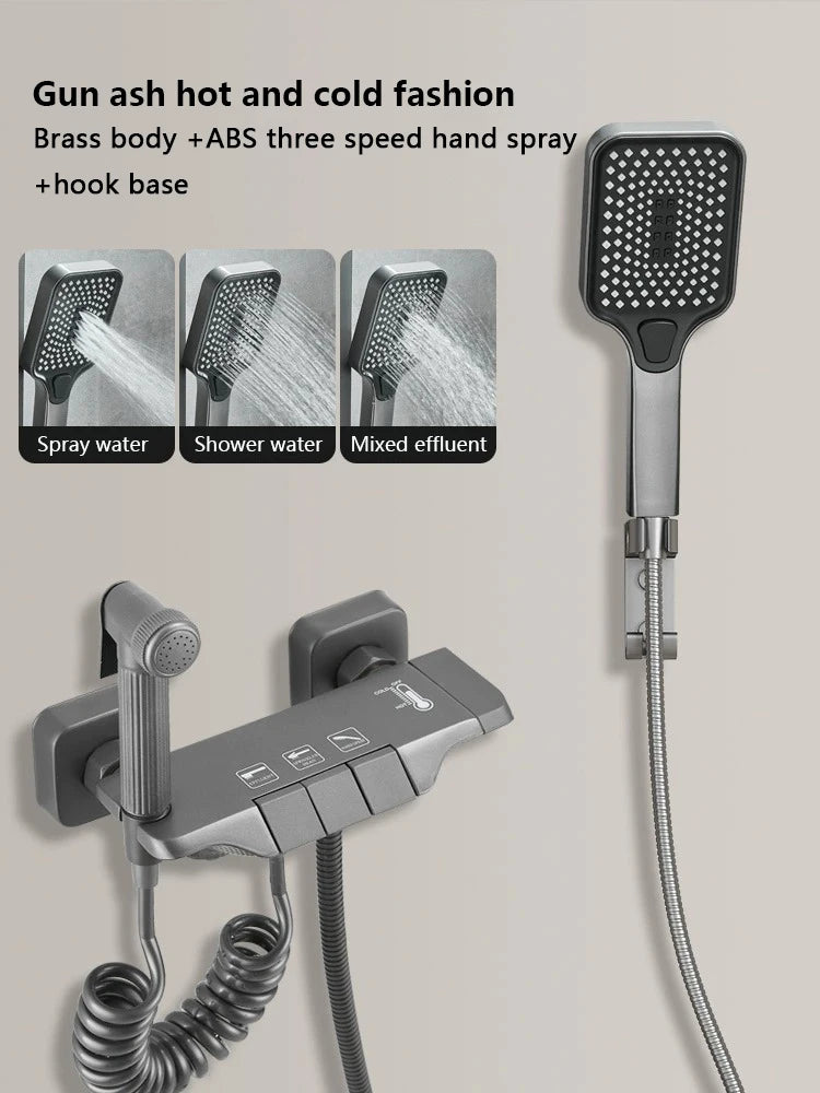 Design Gun Grey Bathroom Shower System Piano Keys