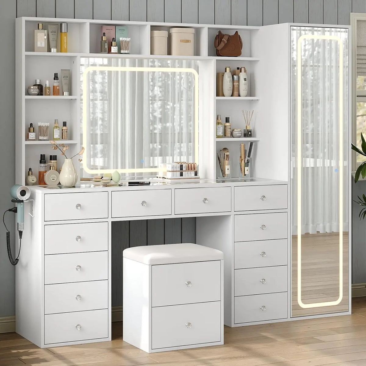 Vanity Desk Full Length Mirror Led Makeup Mirror
