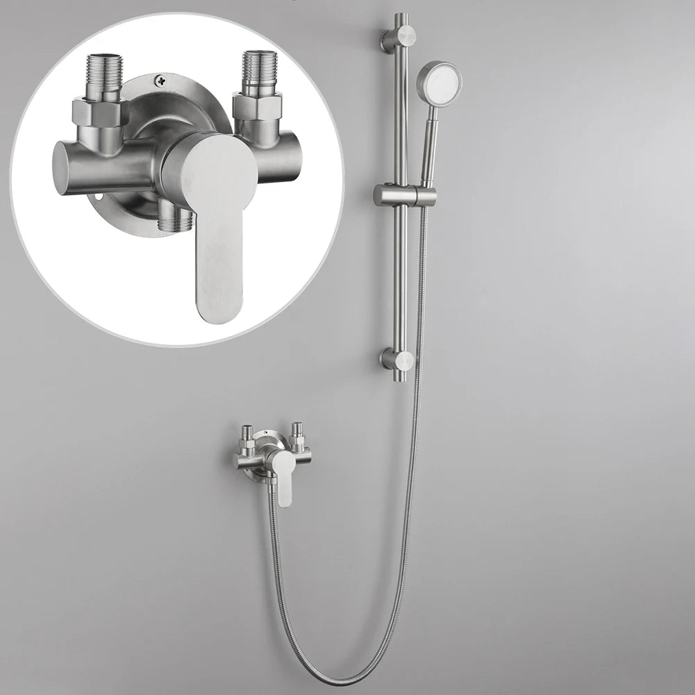 Stainless Steel Shower Faucet Cold Water Mixer G1/2