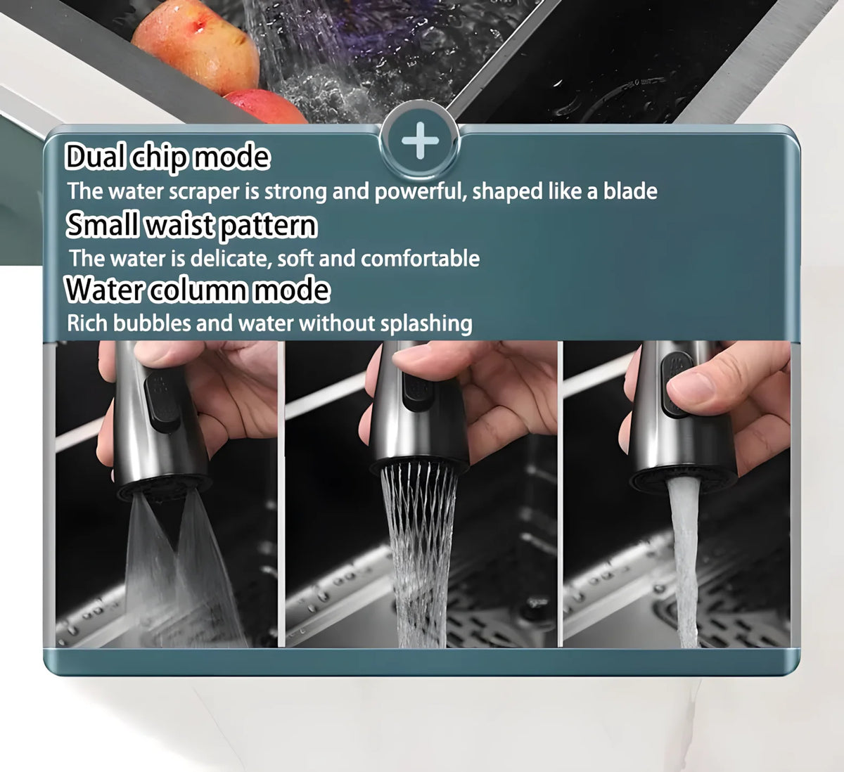 Embossed Honeycomb Flying Rain Waterfall Sink Handmade 304