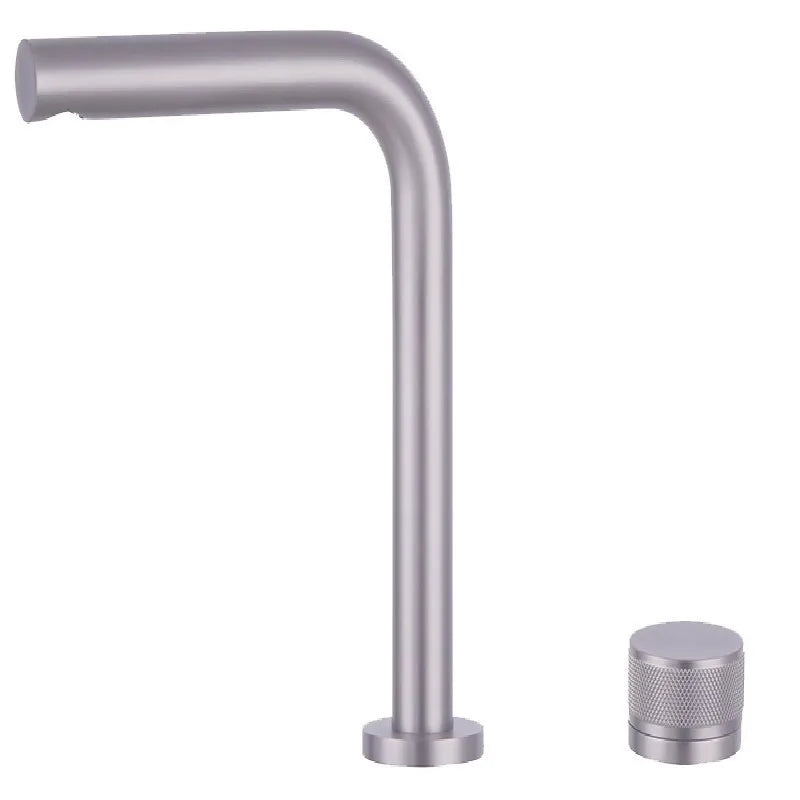 Brushed Rose Gold Basin Faucet Two Holes Gun