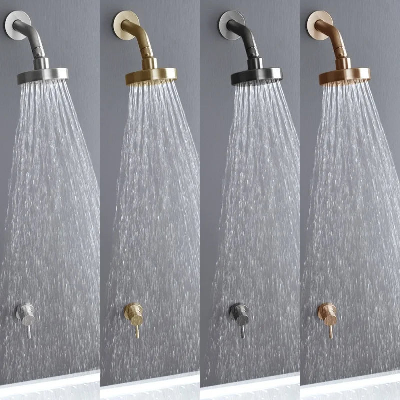 Shower Faucet System Stainless Steel Head Shower Wall