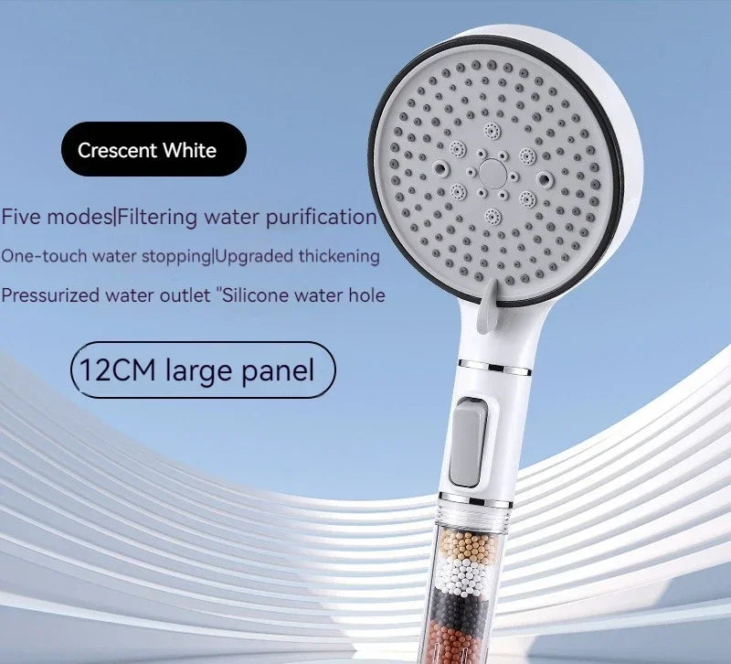 5-Speed Booster Large Panel Strong Water Shower Head