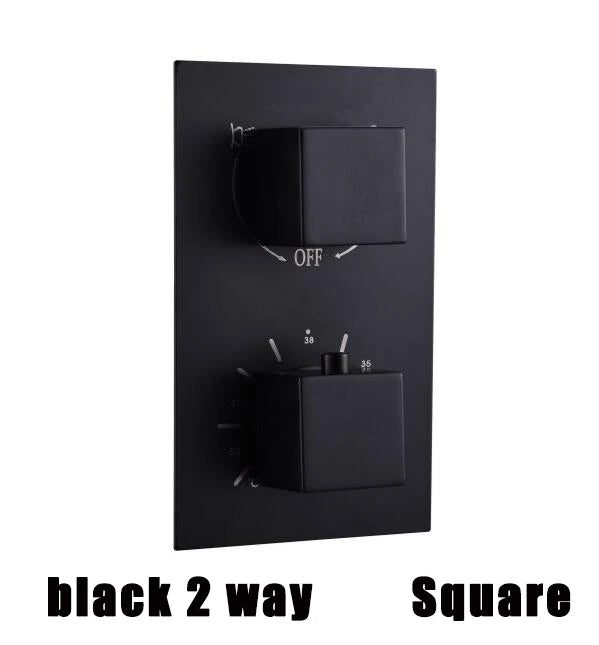 Langyo Matte Black Thermostatic Shower Faucet Mixing Valve