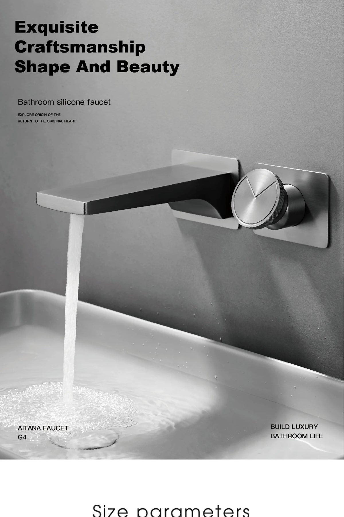 Luxury Brass Chrome Bathroom Faucet Wall Mounted Design