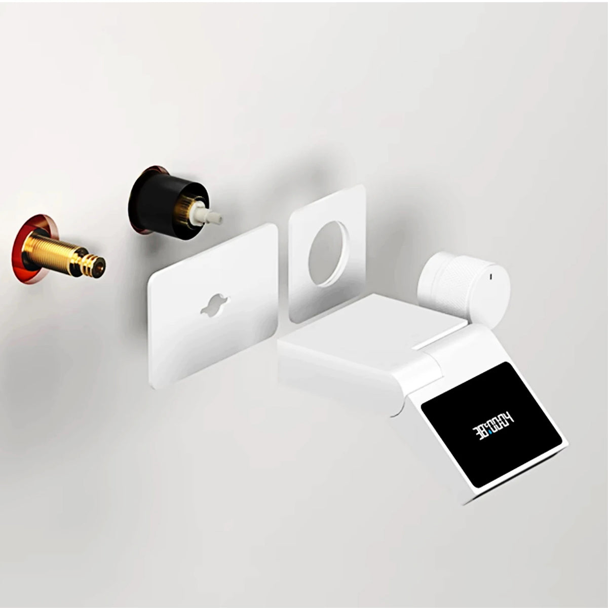 Intelligent Black Brass Bathroom Faucet Led Digital Display