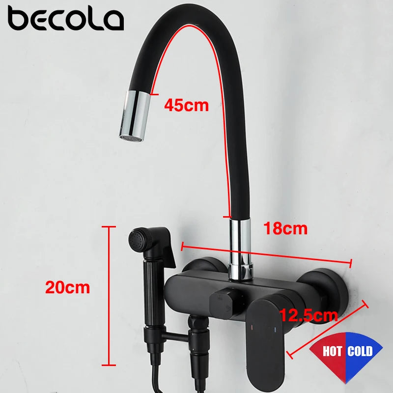 Brass Sink Taps Wall Mounted Basin Mixers Cold
