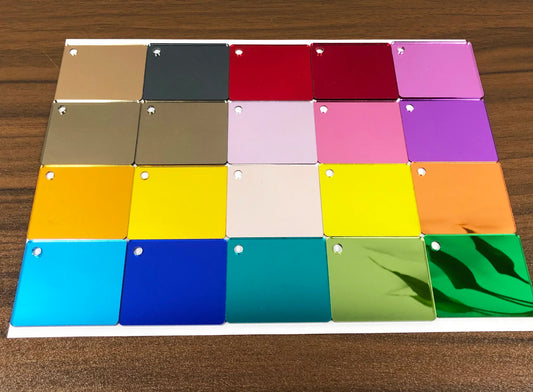 300x400x3mm Colorful Rectangle Acrylic Wall Mirror Sheet Hotel