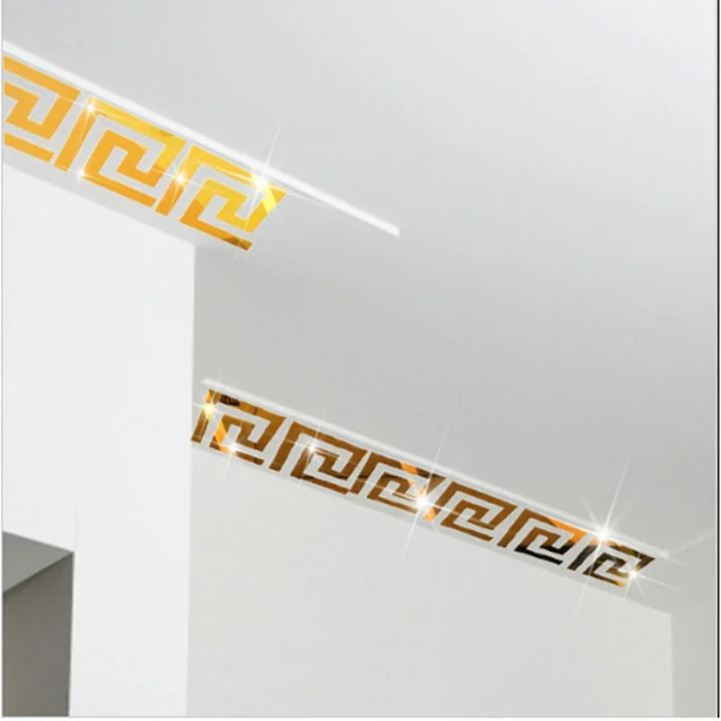 10x10cm Building Border Acrylic Wall Mirror Sticker Wall