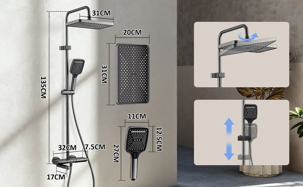 Bathroom Faucet Foldable Spout 180 Swivel Spout Showerhead