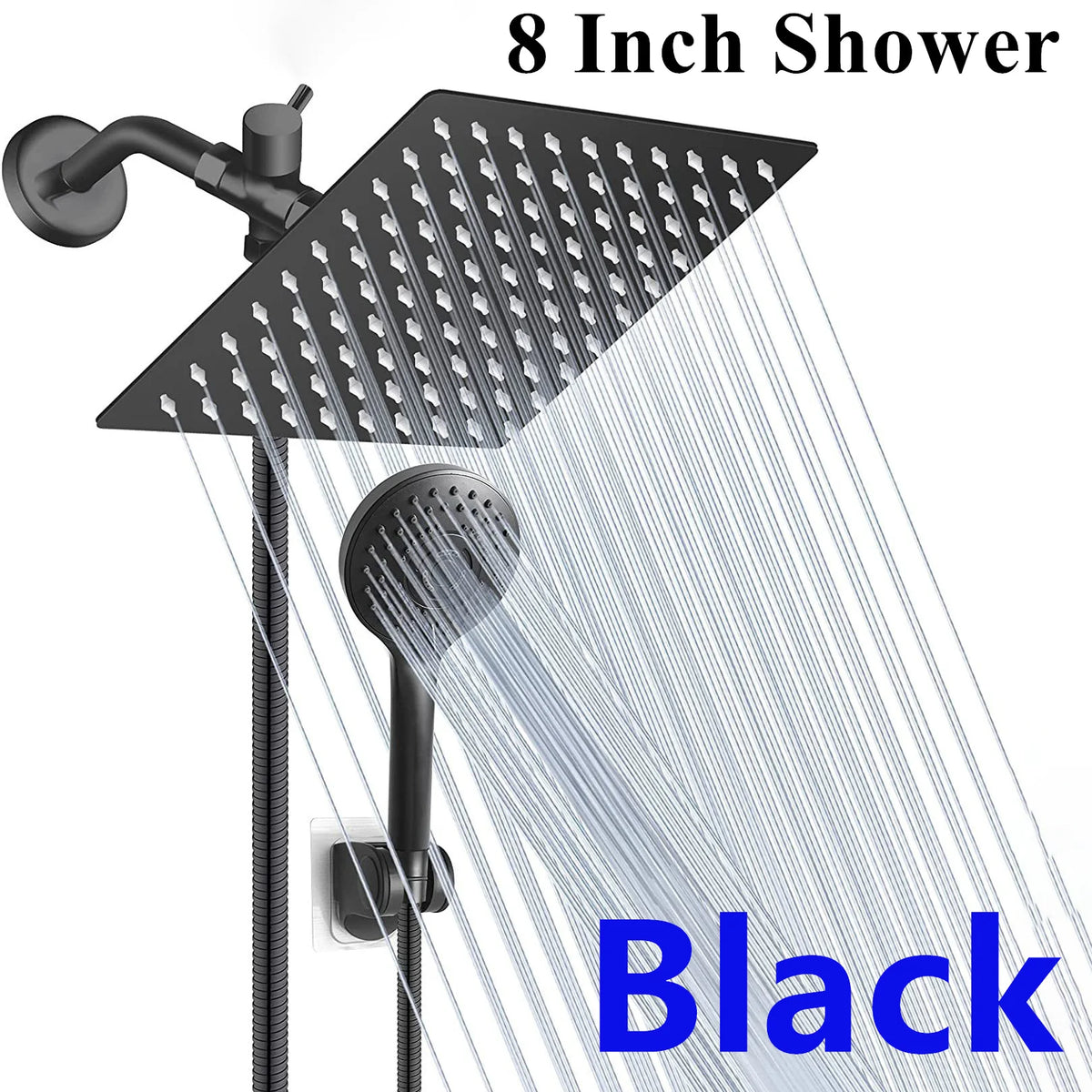 Black Simple Bathroom Shower Wall Mounted Bathroom Shower