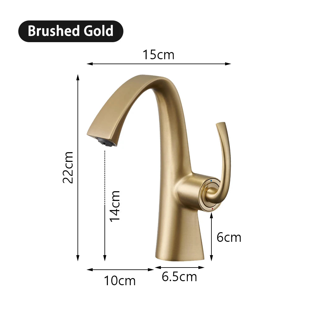Modern Design Bathroom Sink Faucet Lever Hole Cold