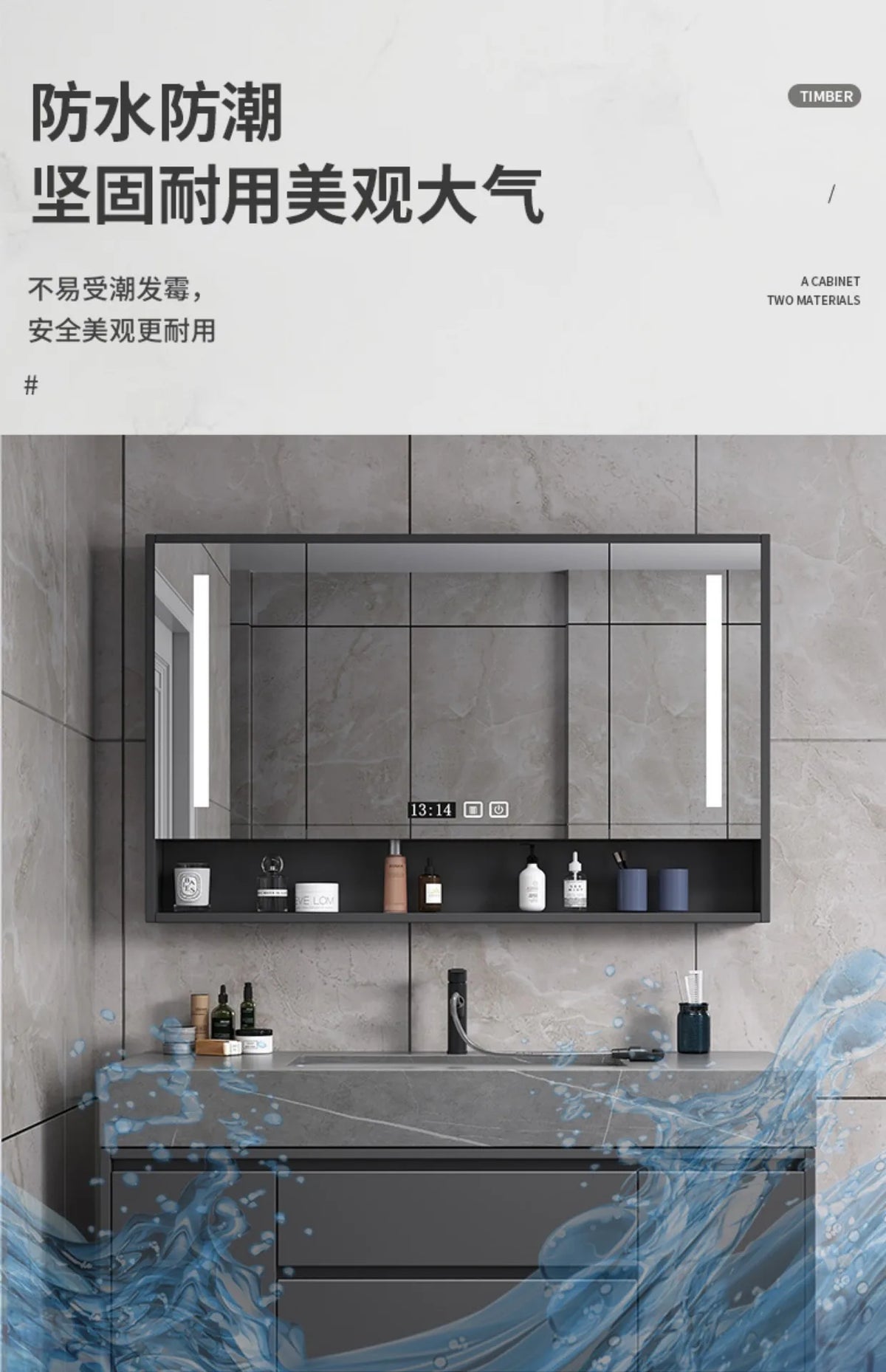 Washbasin Floor Bathroom Cabinets Vintage Drawer Light Toilet