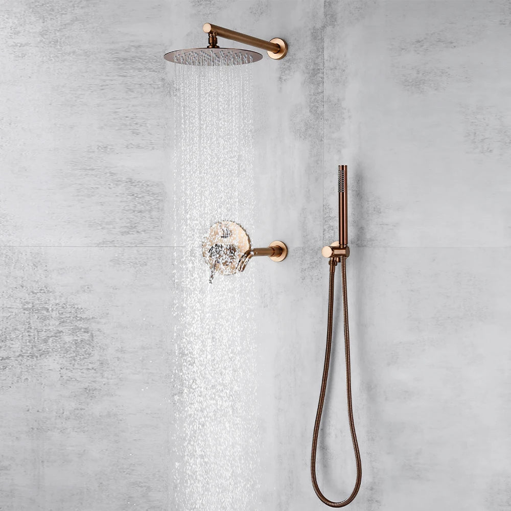 Bathroom Shower Faucet Brushed Rose Gold Smesiteli Brass