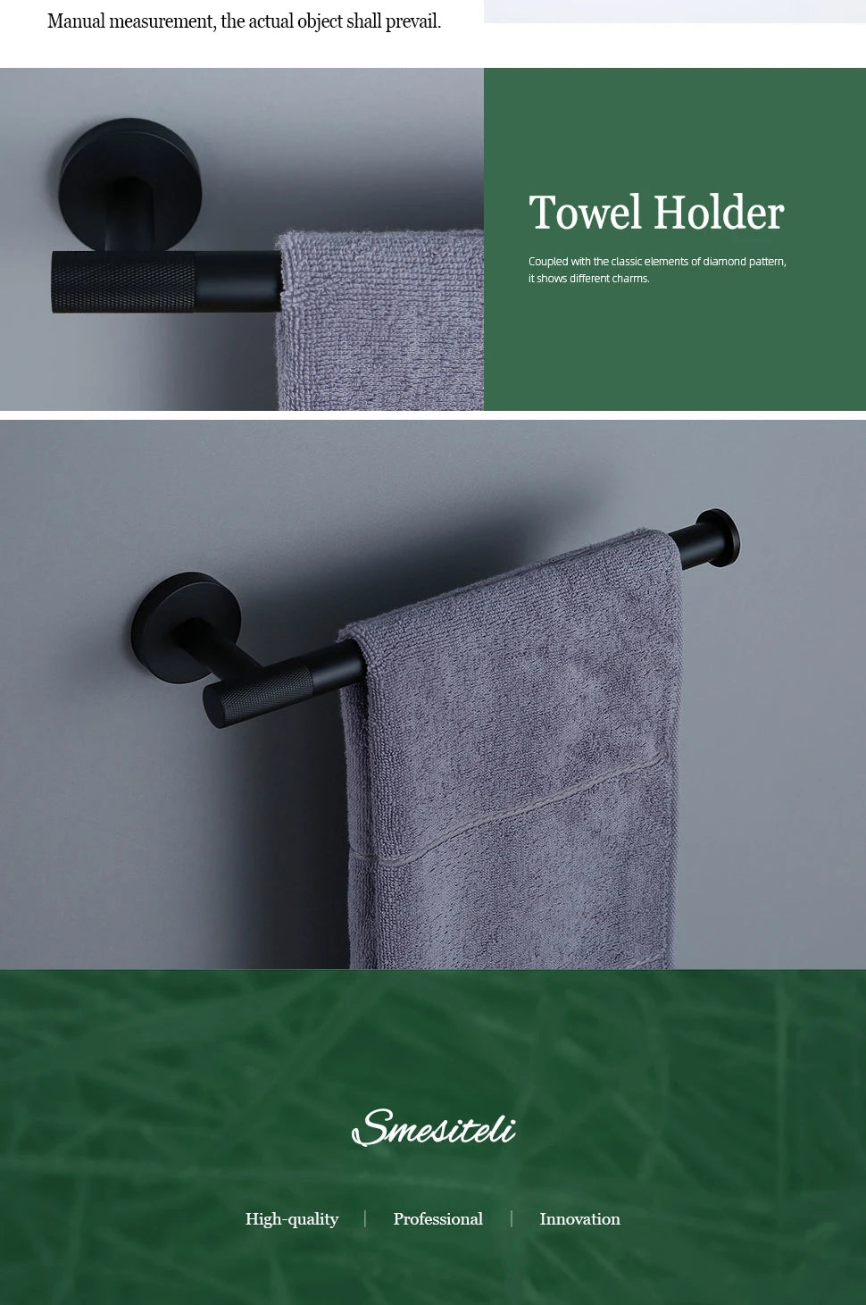 Black Bathroom Brass Knurled Kit Paper Holder Towel