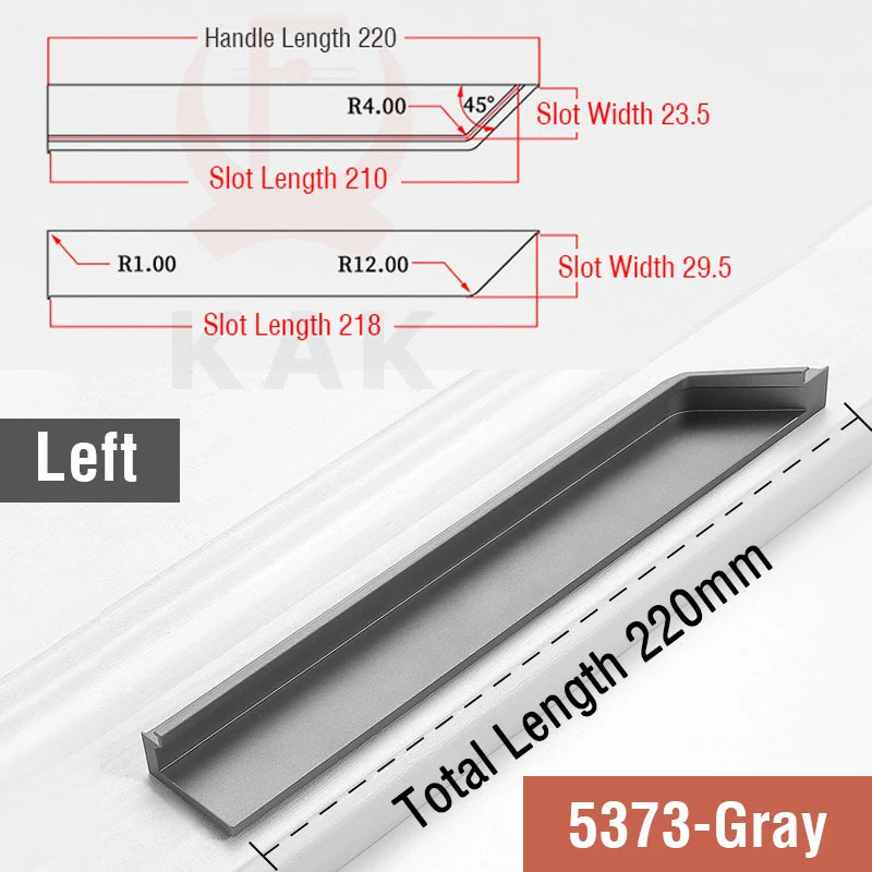 Kak Recessed Cabinet Handles Black Hidden Sliding Door