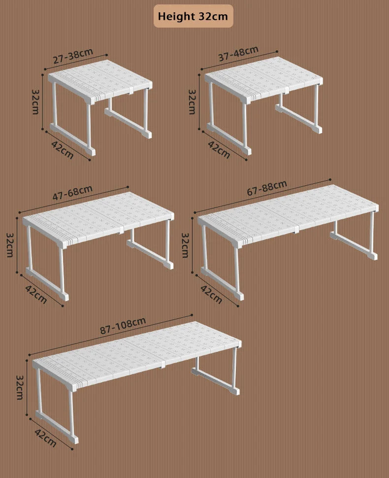Wardrobe No-Punch Multi-Layer Retractable Adjustable Shelves