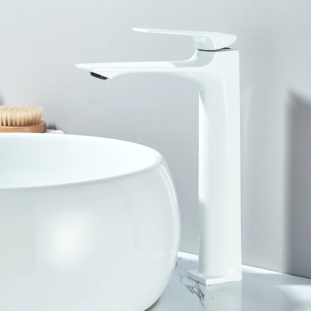 Brass Core Modern Bathroom Sink Faucet Handle Deck