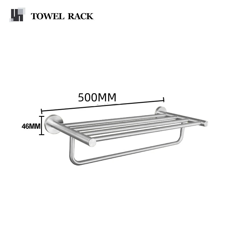 Brushed Nickel Bathroom Towel Bar Bath Robe Hook