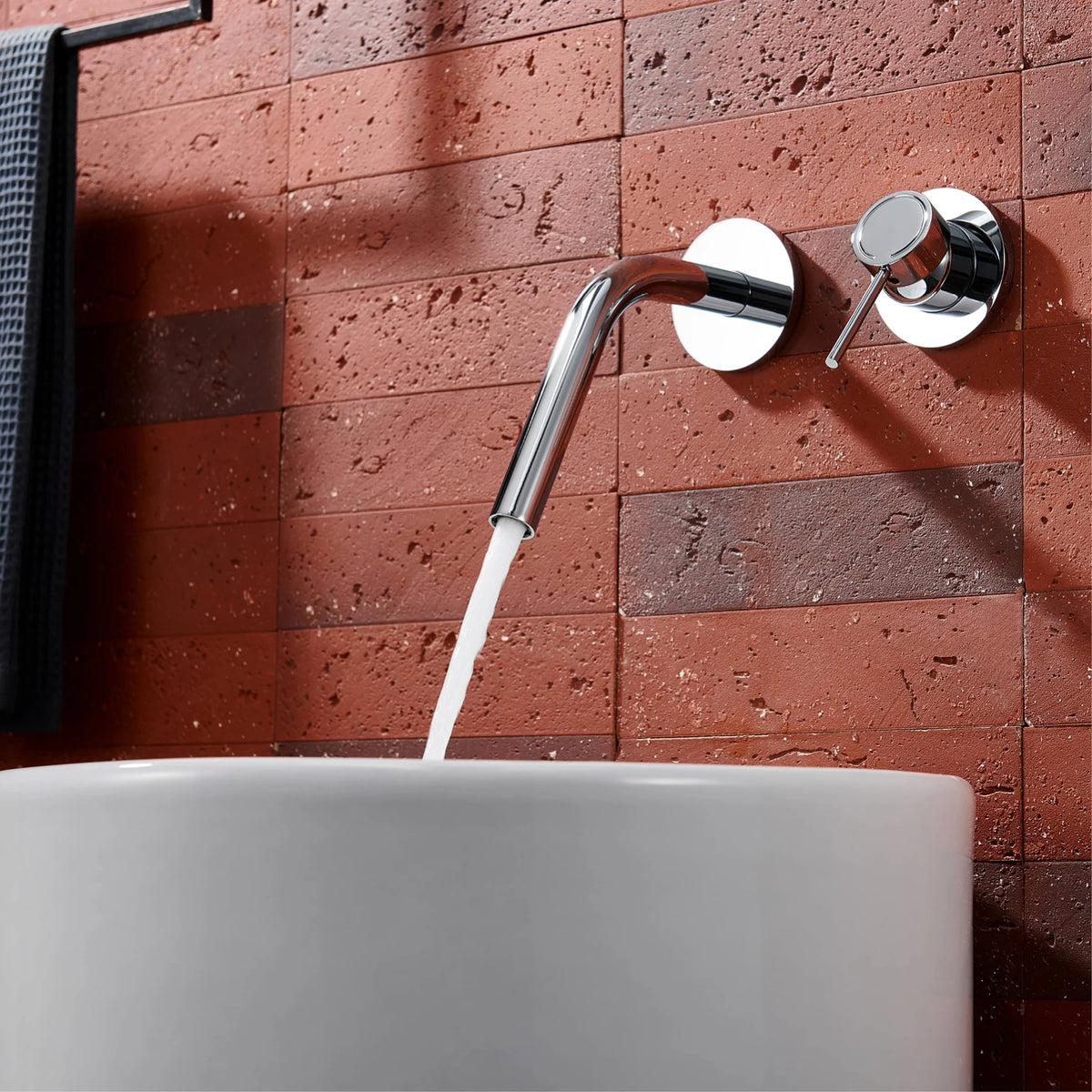 Luxury Brass Wall Mounted Bathroom Faucet Embedded Design