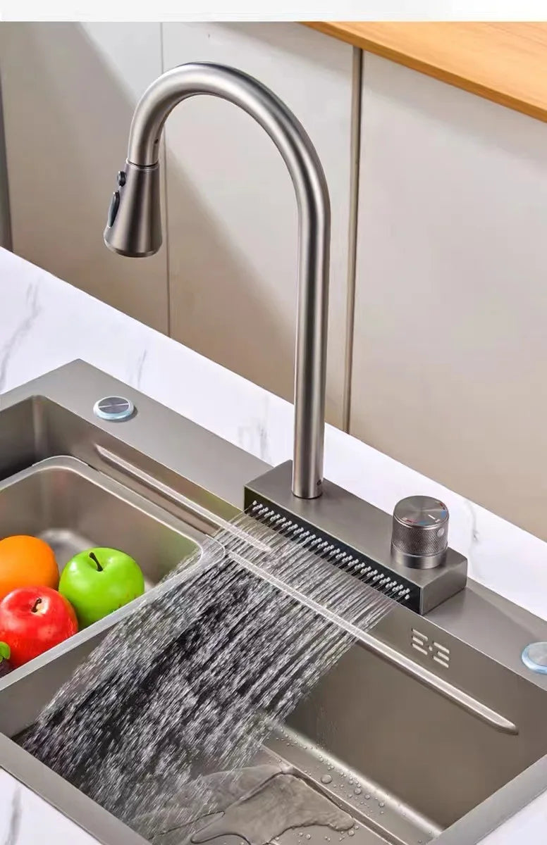 Popular Waterfall Faucet 304 Stainless Steel Cold Rainfall