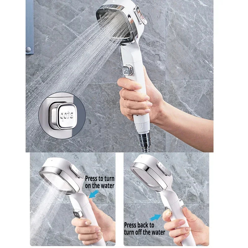 Shower Booster Showerhead Strong Pressure Shower Head Bathroom