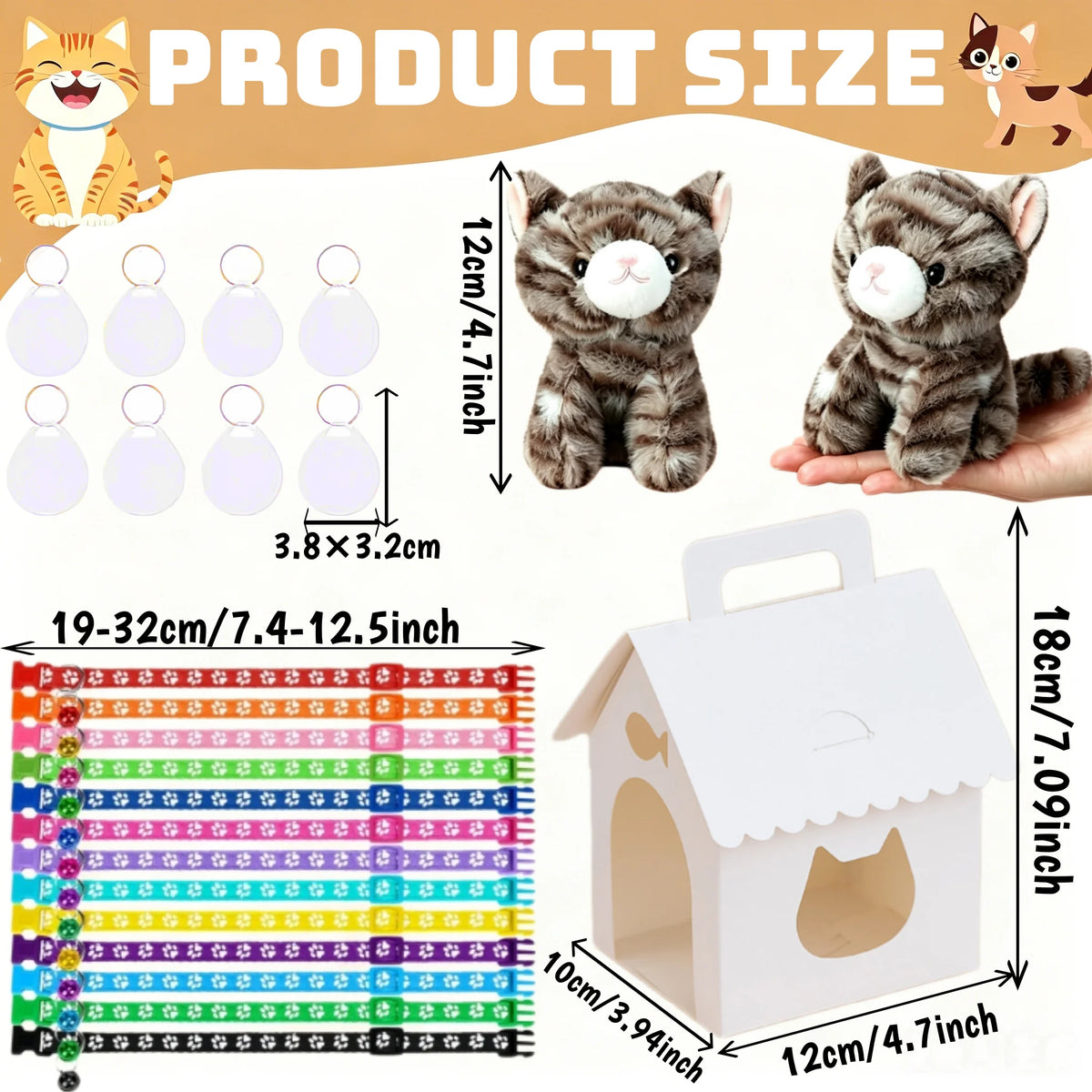 8-32set Adopt Kitten Party Favors Cat Stuffed Animals