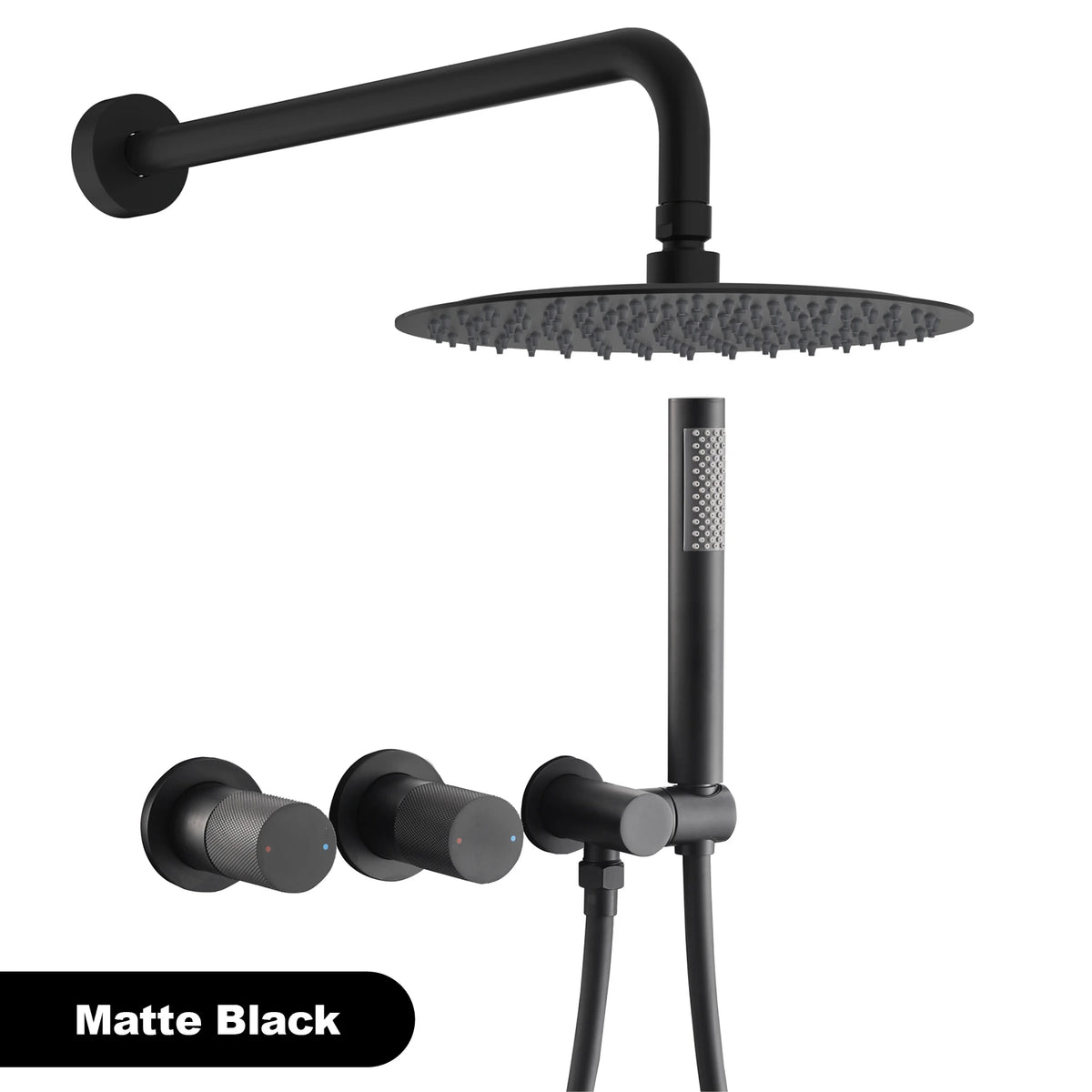 Luxury Gun Gray Brass Wall Mounted Shower System