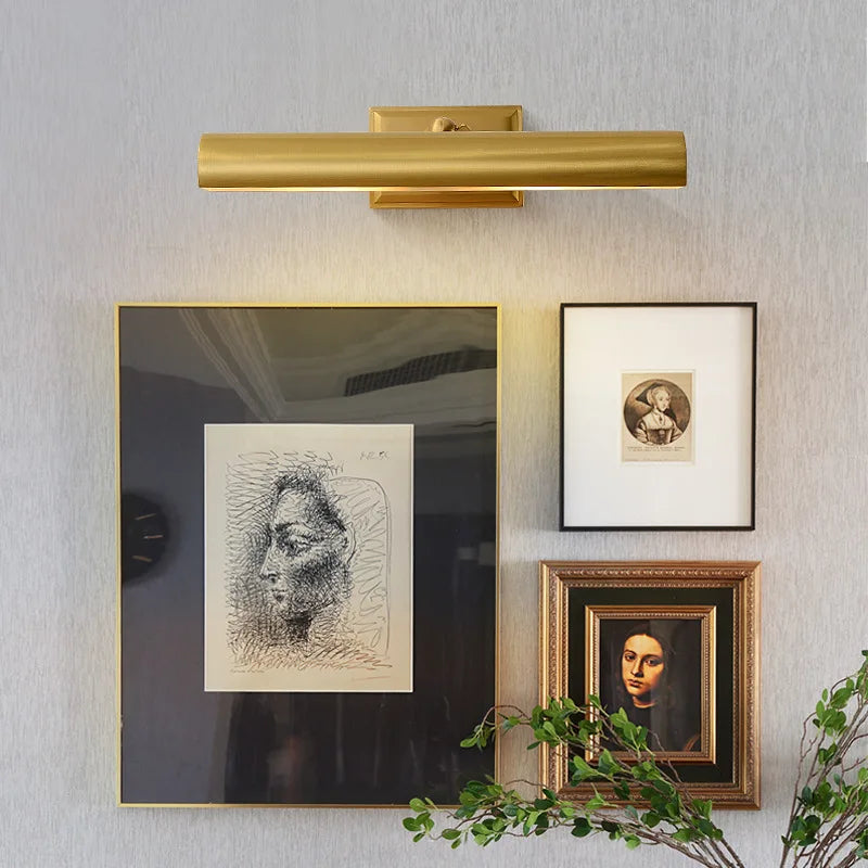 Brass Mirror Front Light Retro Bathroom Vanity Wall