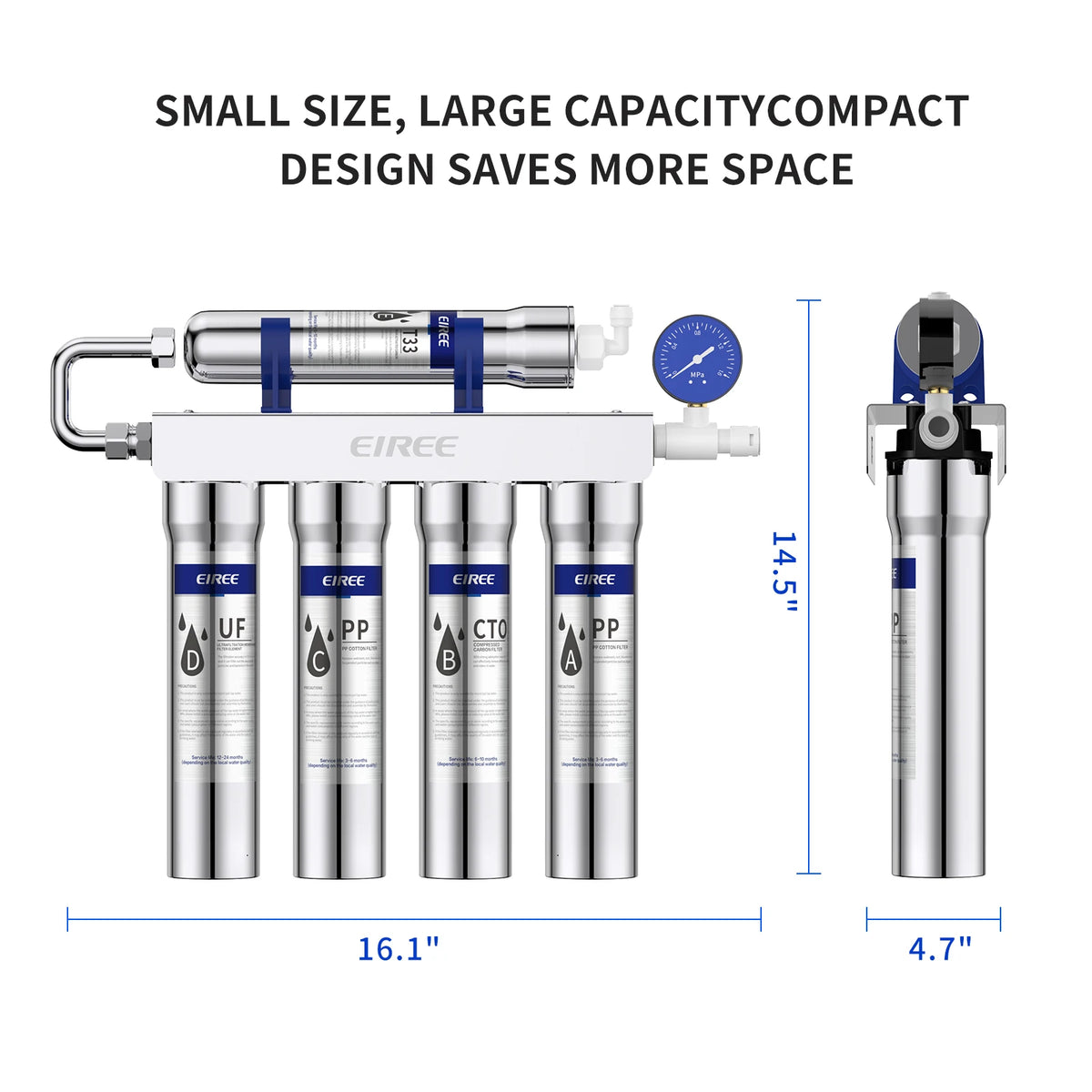 Eiree Upgrade Stage Water Purifier Stainless Steel