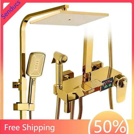 12 Inch Rainfall Shower System Bathroom Luxury Thermostatic