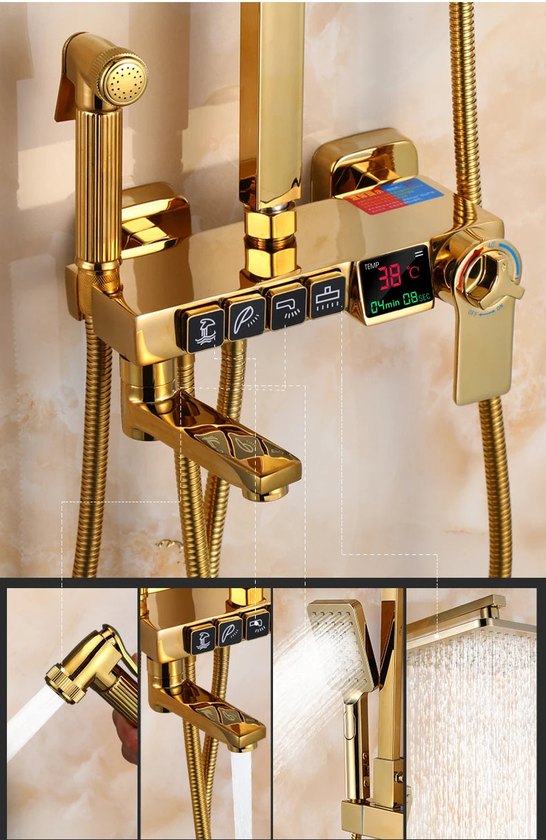 Sdsn Thermostatic Digital Bathroom Shower System Inch Rainfall