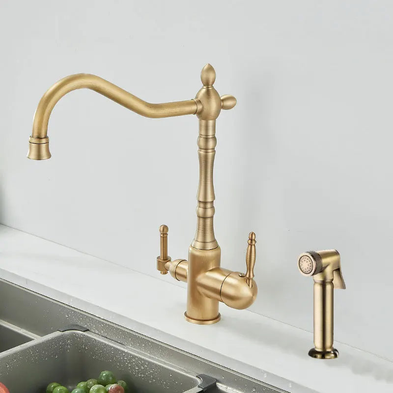 French Brass Light Luxury Three In One Pure