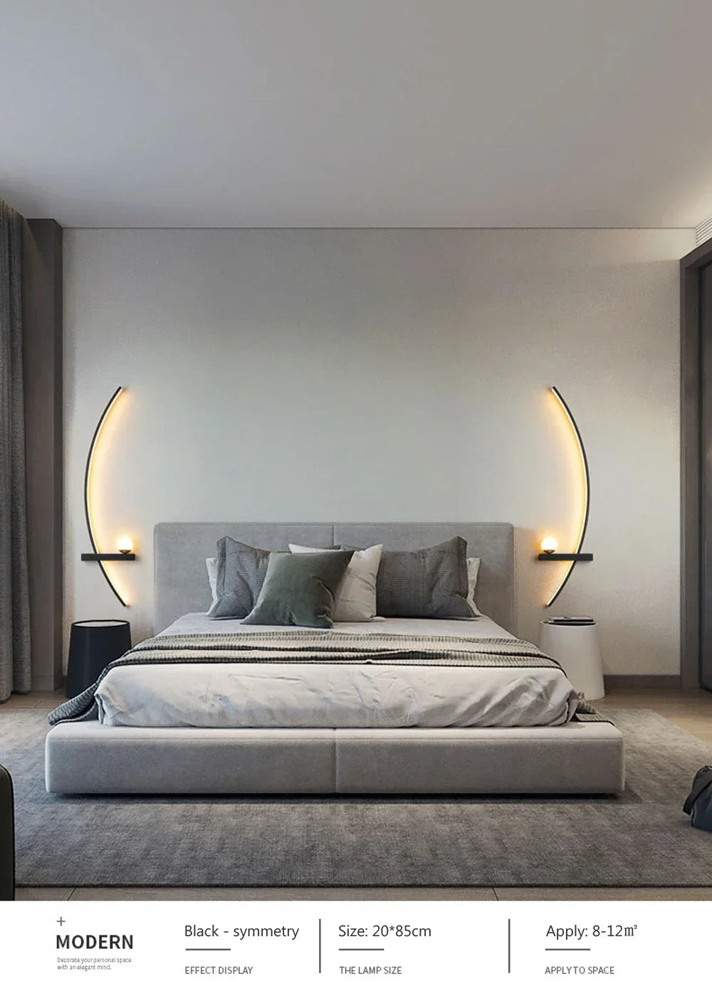 Modern Led Simple Art Bedroom Bedside Wall Lamp