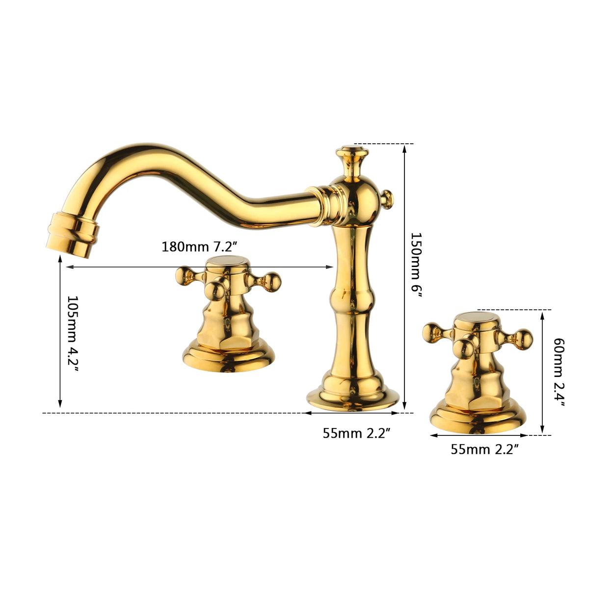 Kemaidi Antique Brass Bathroom Faucets Inch Brass Widespread