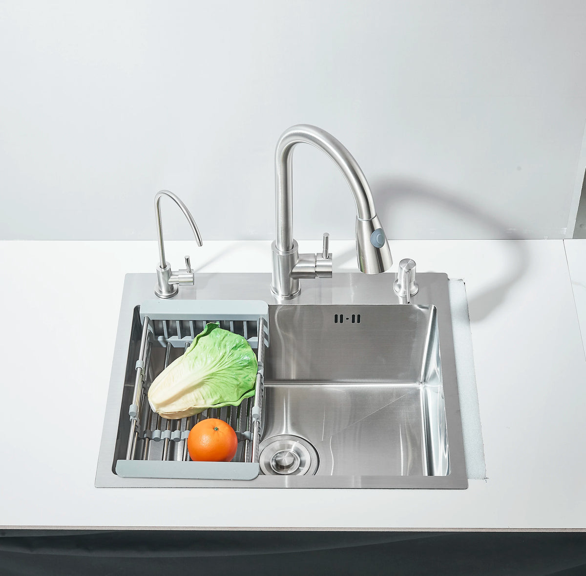 304 Stainless Steel Black/Brushed Nickel Sink Waterfall Faucet