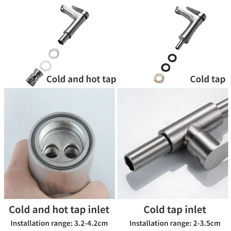 Elyn 304 Stainless Steel Bathroom Faucets Deck Mounted