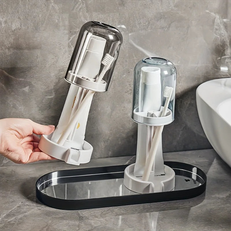 Bathroom Vanity Organizer Rack Toothbrush Cup Holder Sink